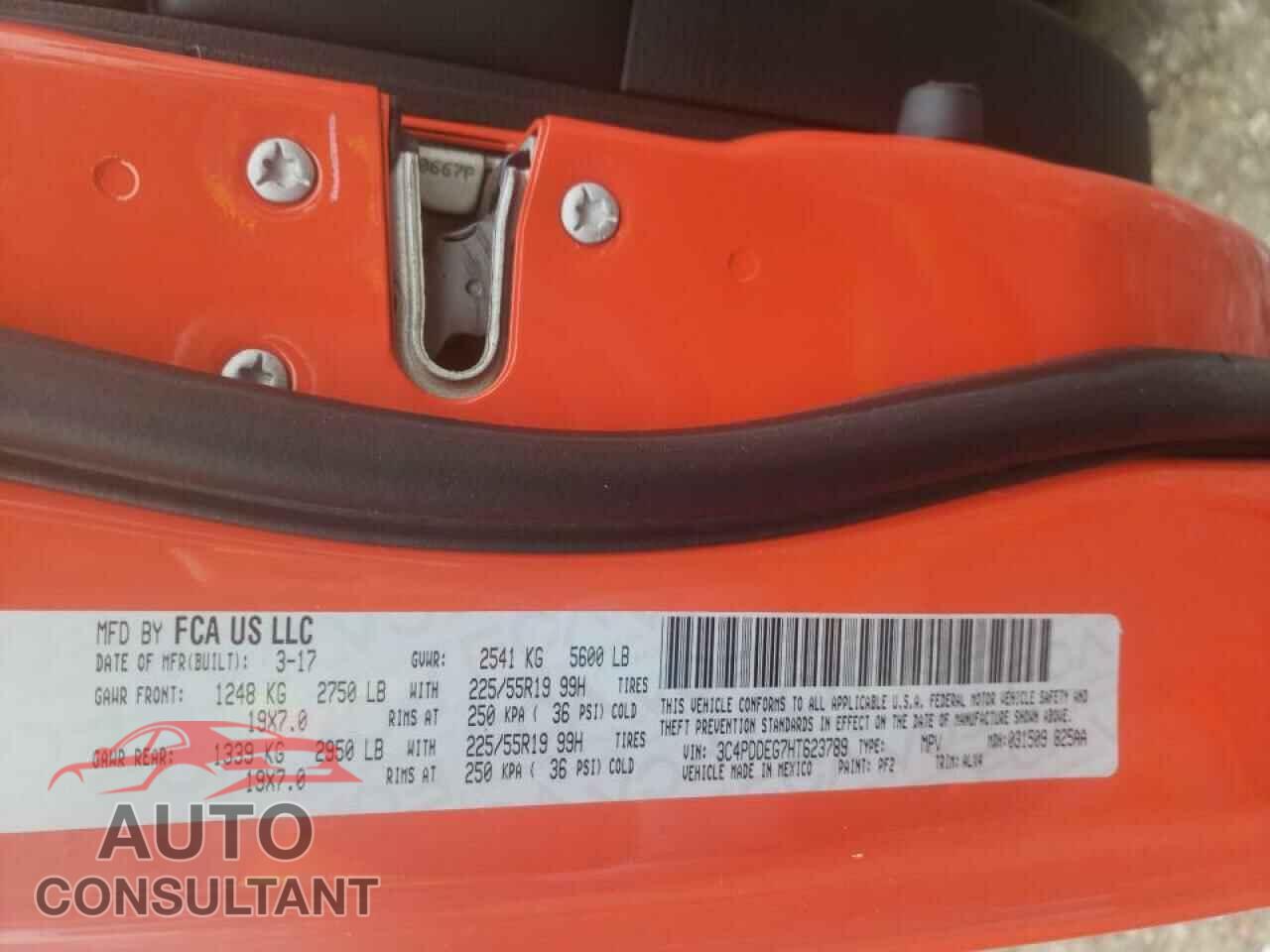 DODGE JOURNEY 2017 - 3C4PDDEG7HT623789