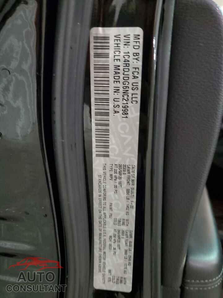 DODGE DURANGO 2022 - 1C4RDJDG6NC219981
