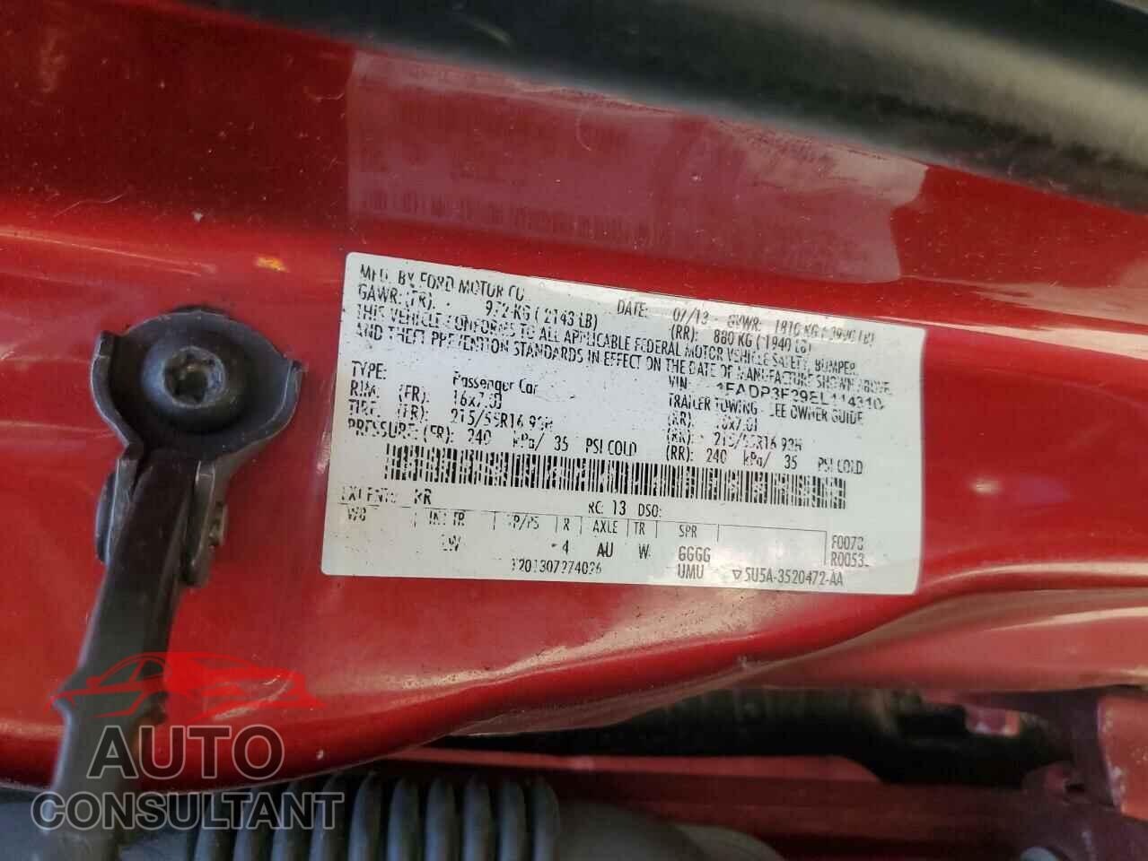 FORD FOCUS 2014 - 1FADP3F29EL114310