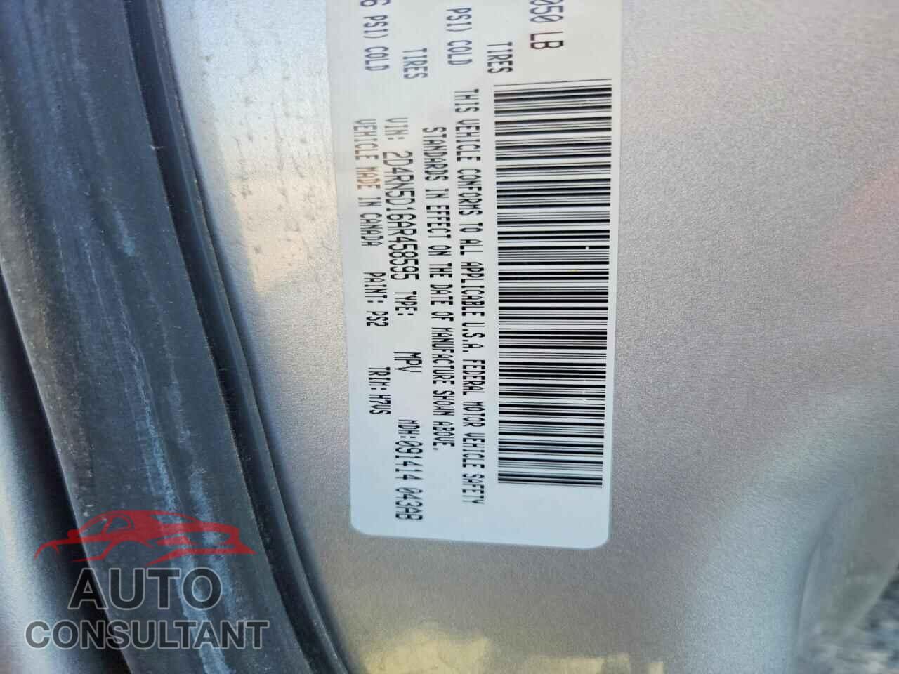 DODGE CARAVAN 2010 - 2D4RN5D16AR458595