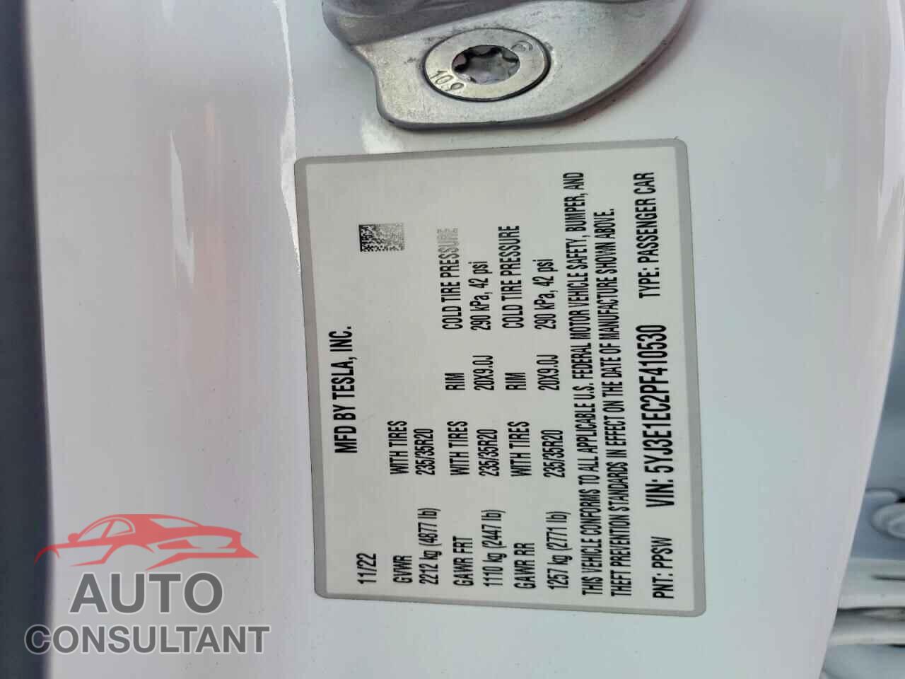 TESLA MODEL 3 2023 - 5YJ3E1EC2PF410530