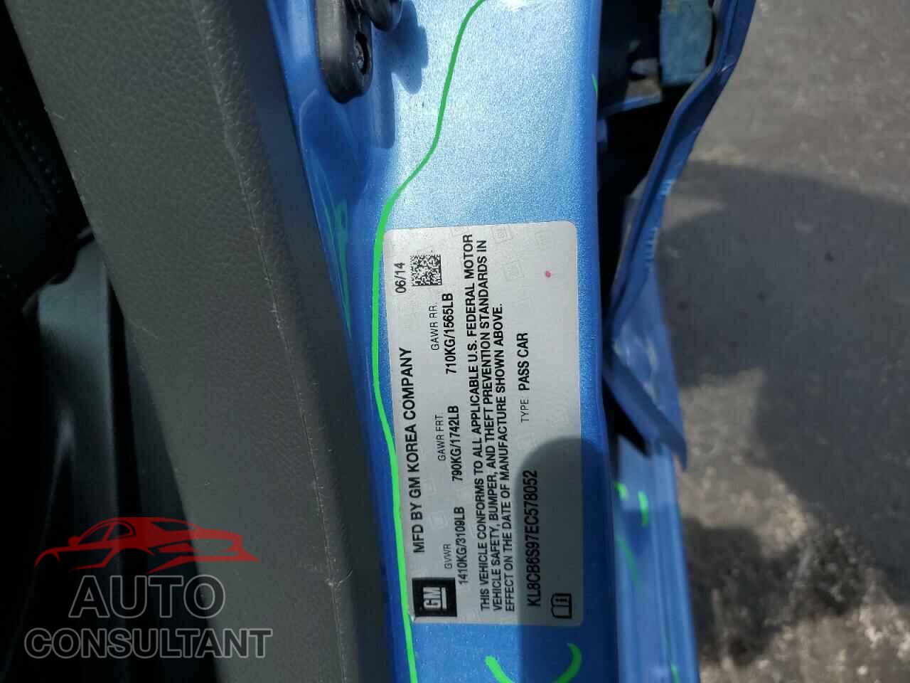 CHEVROLET SPARK 2014 - KL8CB6S97EC578052