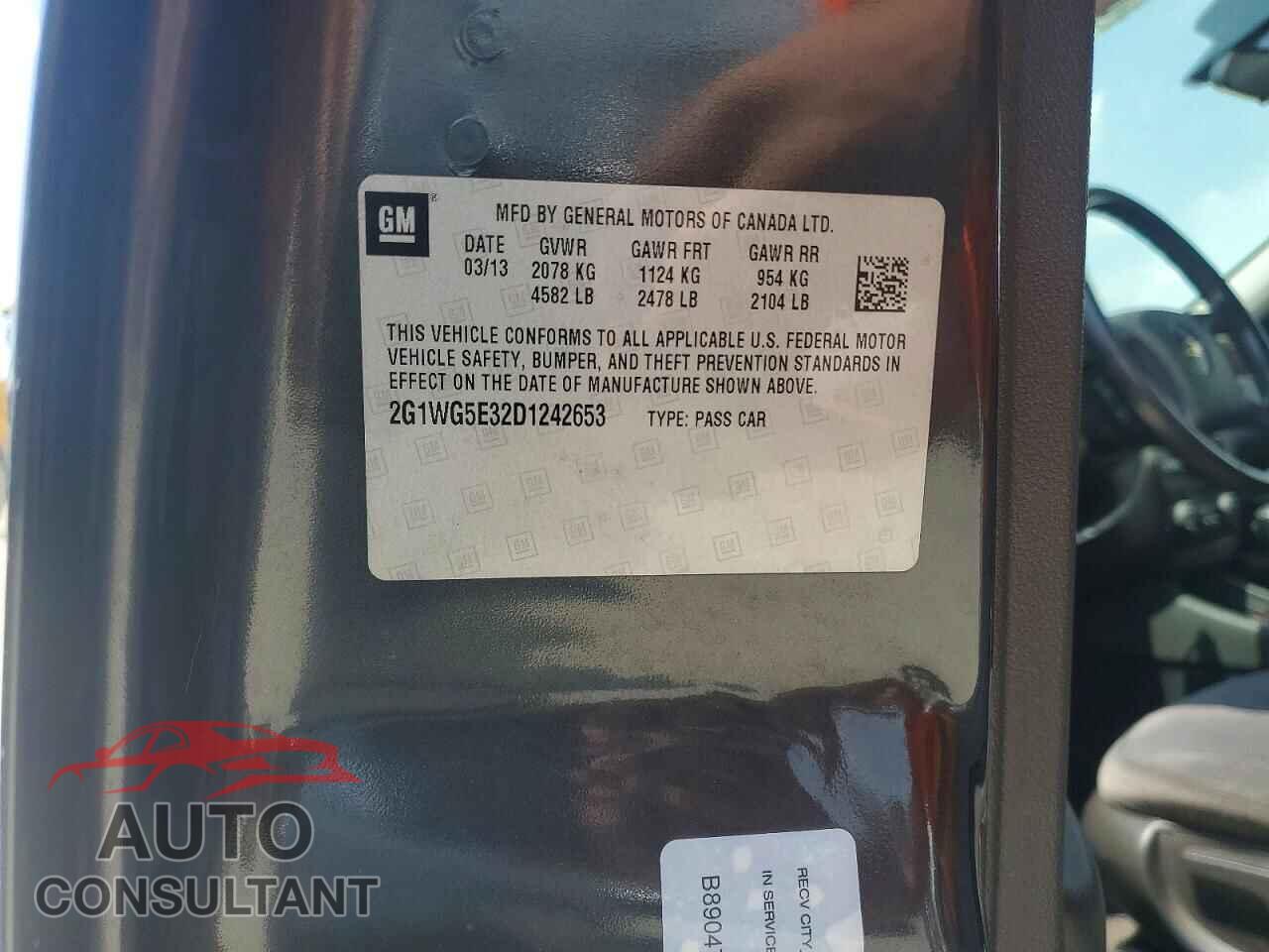 CHEVROLET IMPALA 2013 - 2G1WG5E32D1242653