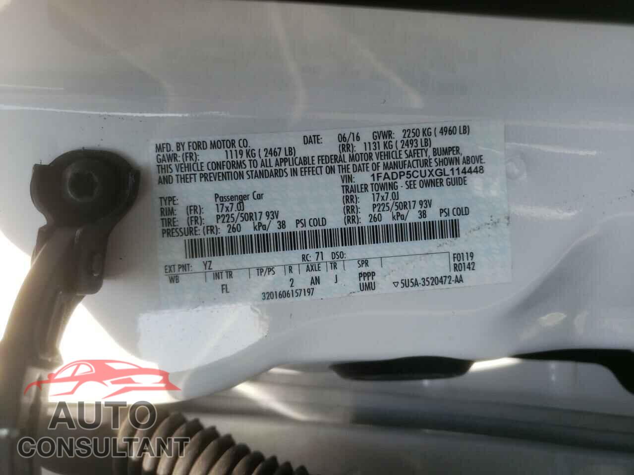 FORD CMAX 2016 - 1FADP5CUXGL114448