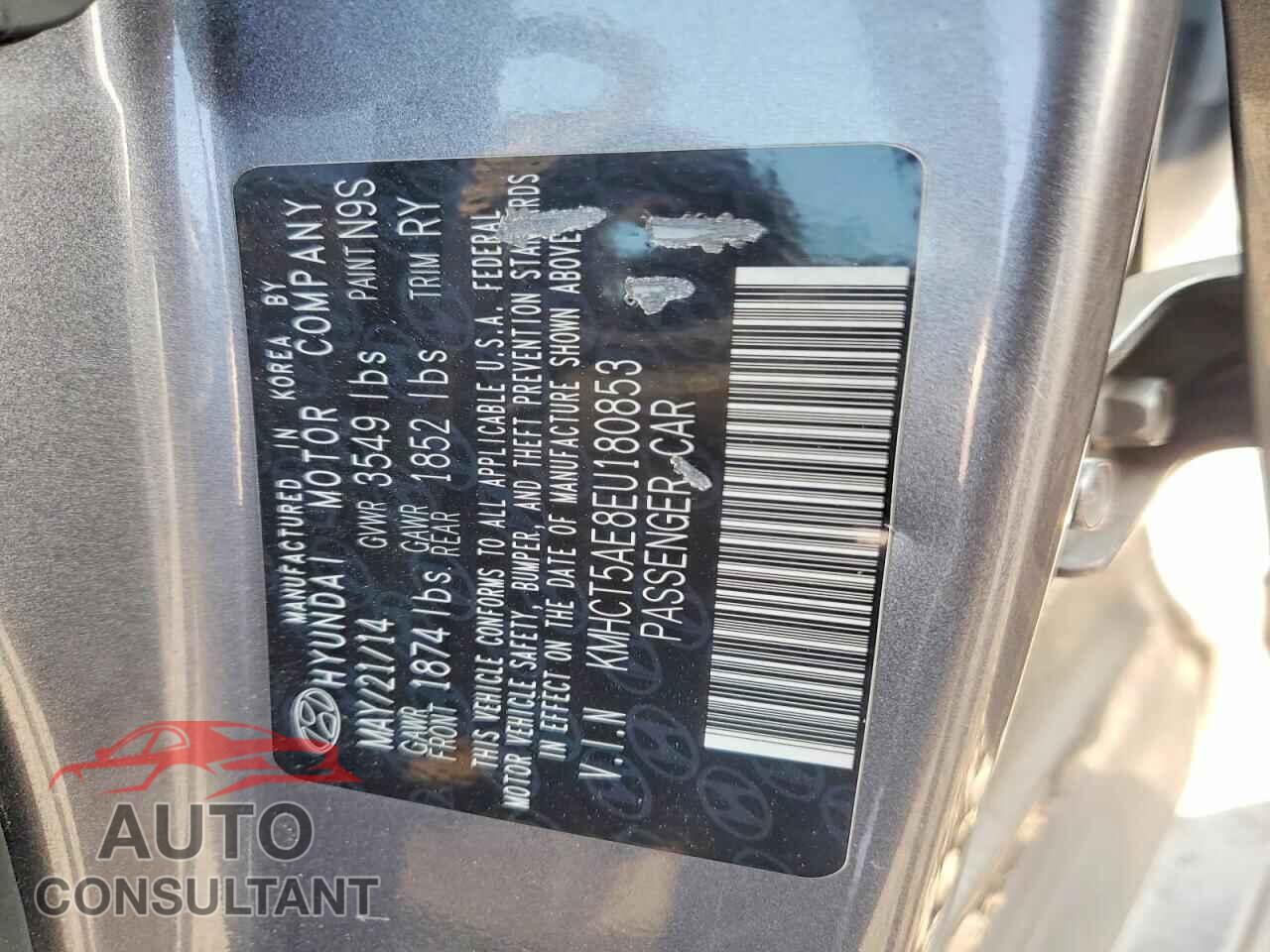 HYUNDAI ACCENT 2014 - KMHCT5AE8EU180853