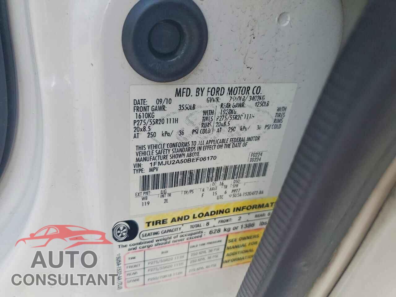 FORD EXPEDITION 2011 - 1FMJU2A50BEF06170