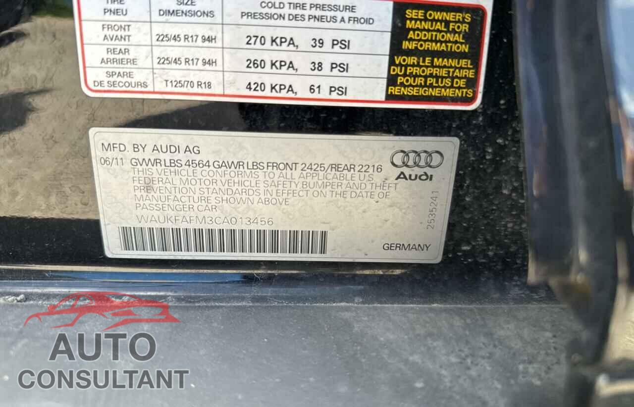 AUDI A3 2012 - WAUKFAFM3CA013456