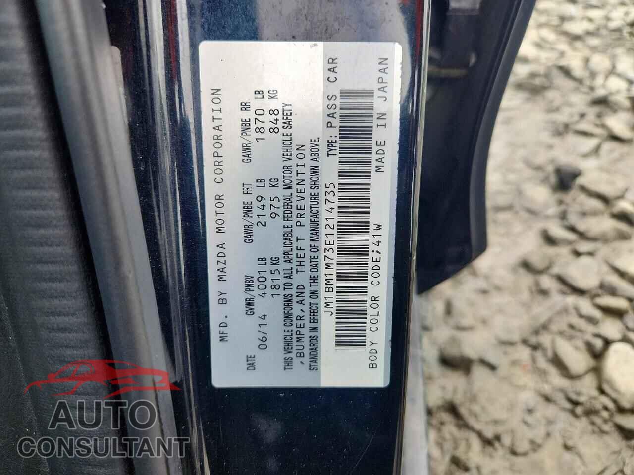 MAZDA 3 2014 - JM1BM1M73E1214735