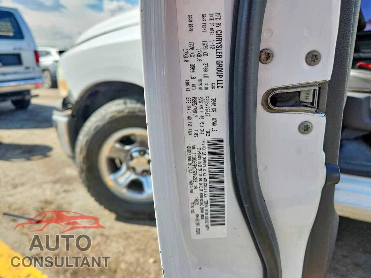 DODGE RAM 1500 2012 - 1C6RD6FPXCS201200