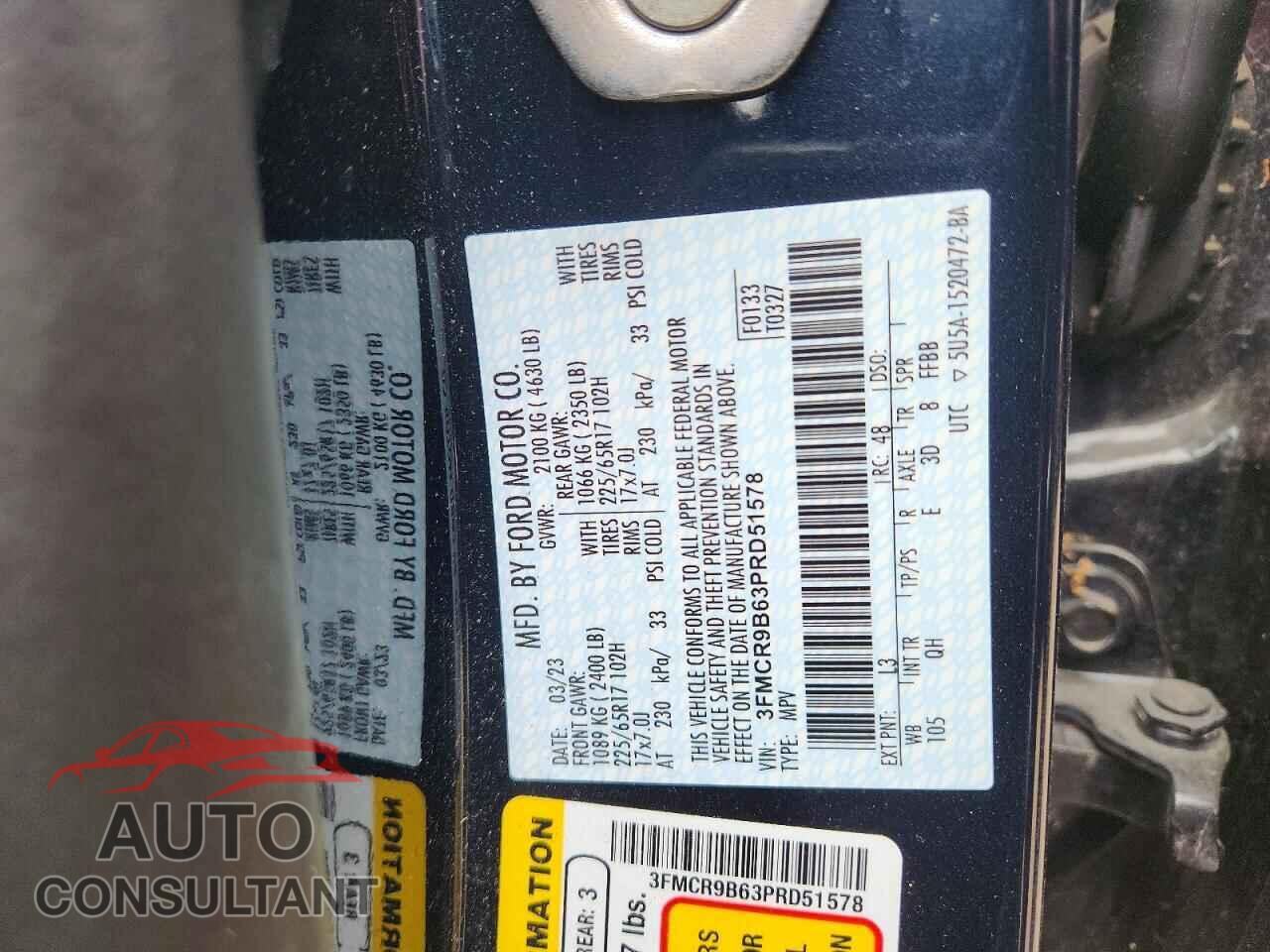 FORD BRONCO 2023 - 3FMCR9B63PRD51578