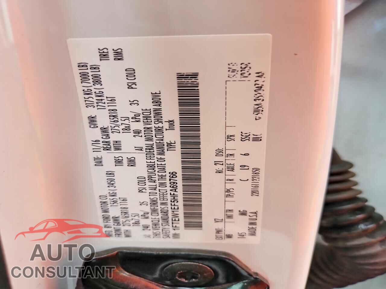 FORD F150 2017 - 1FTEW1EF5HFA69766