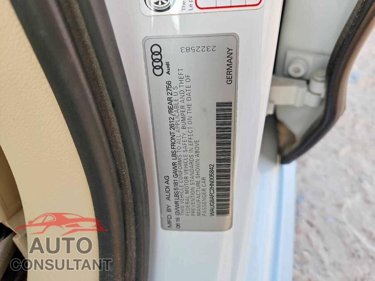AUDI A6 2017 - WAUG8AFC2HN005842