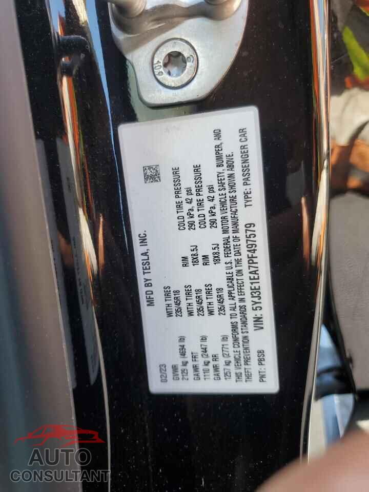 TESLA MODEL 3 2023 - 5YJ3E1EA7PF497579