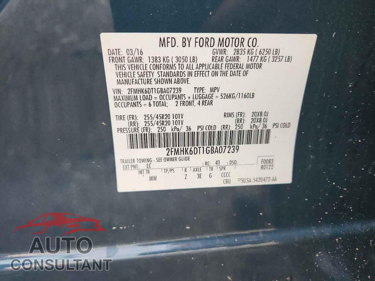 FORD FLEX 2016 - 2FMHK6DT1GBA07239