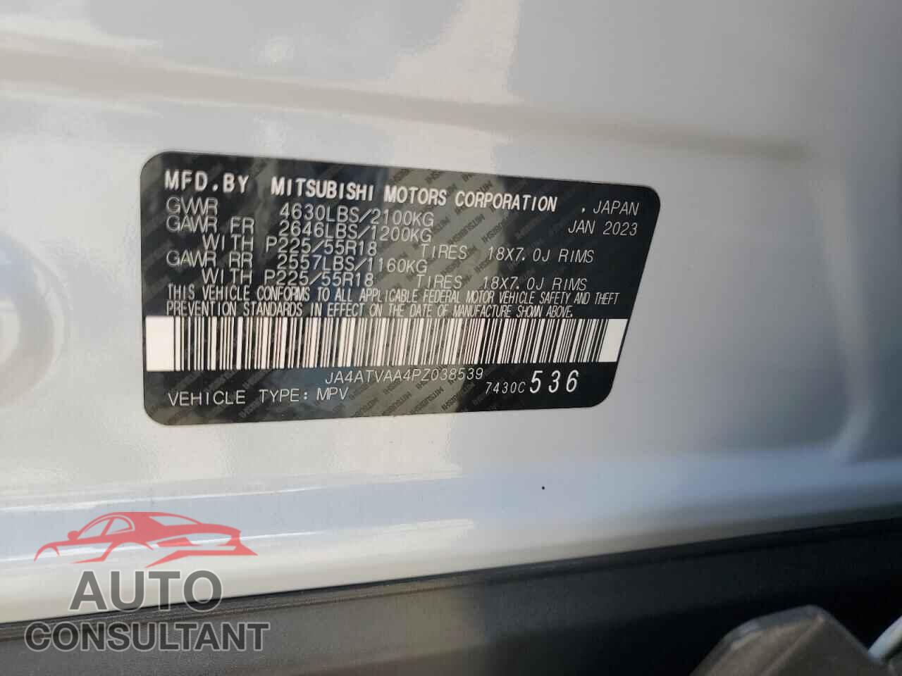 MITSUBISHI ECLIPSE 2023 - JA4ATVAA4PZ038539