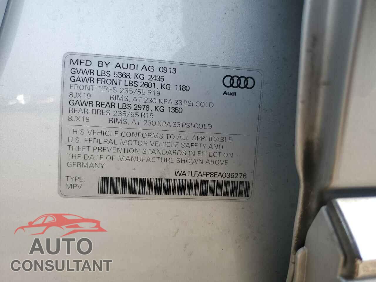 AUDI Q5 2014 - WA1LFAFP8EA036276