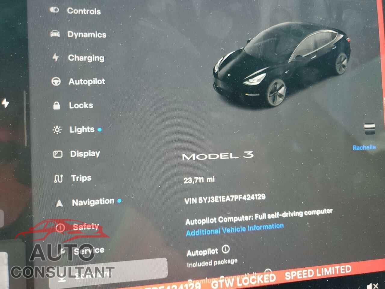 TESLA MODEL 3 2023 - 5YJ3E1EA7PF424129