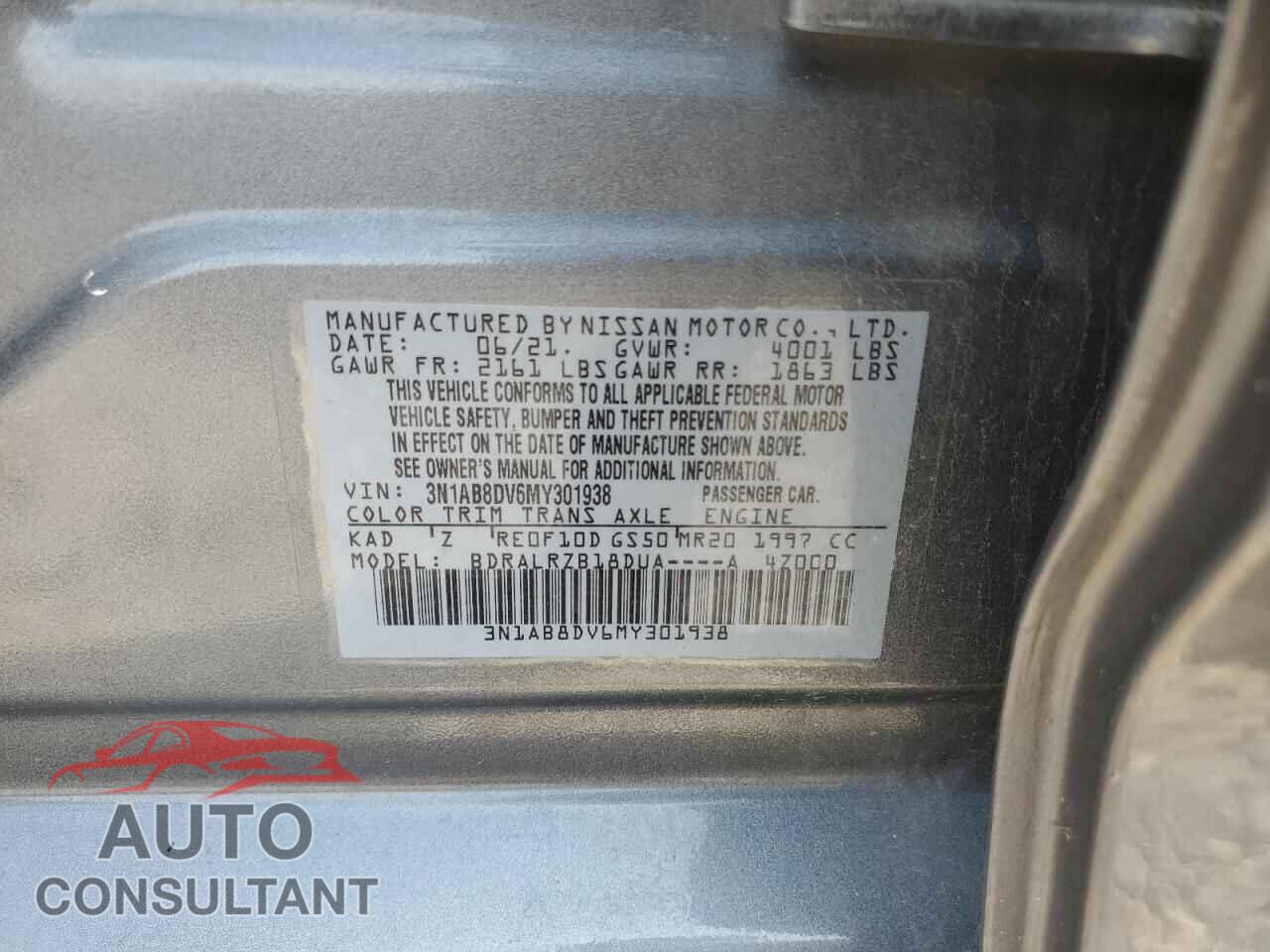 NISSAN SENTRA 2021 - 3N1AB8DV6MY301938