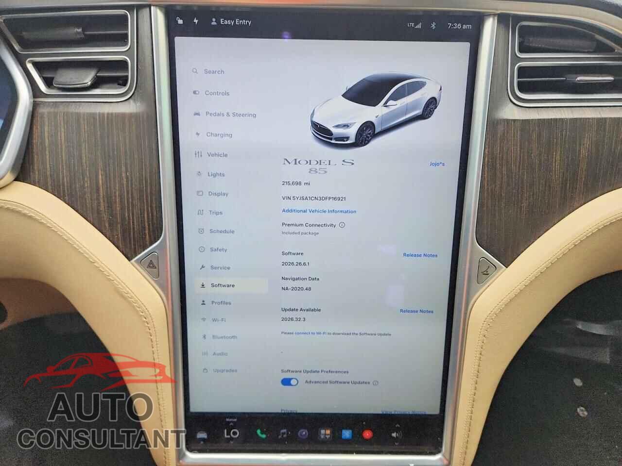 TESLA MODEL S 2013 - 5YJSA1CN3DFP16921