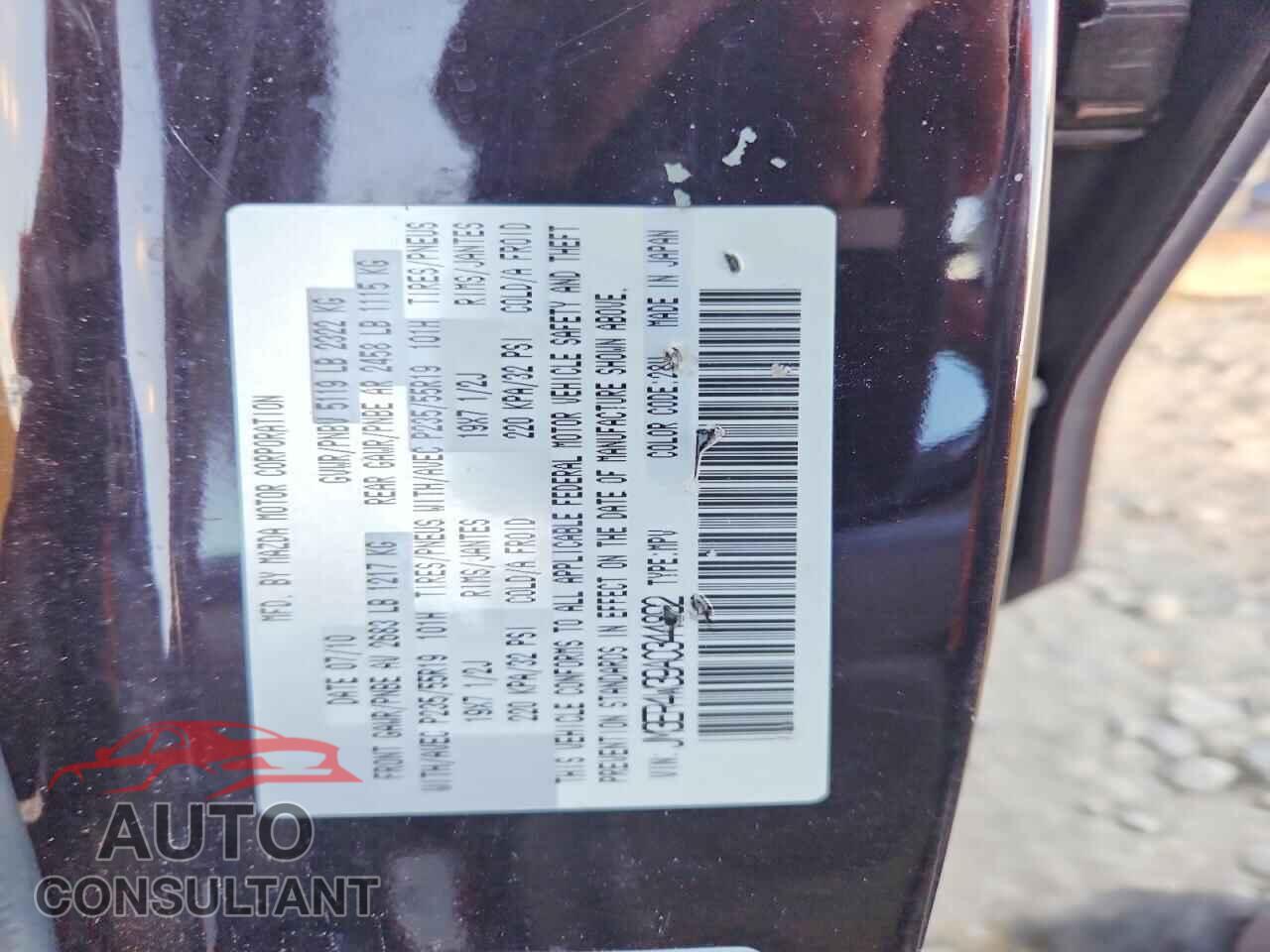 MAZDA CX-7 2010 - JM3ER4W39A0344892