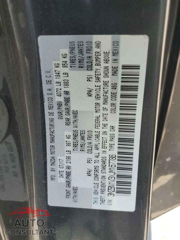 MAZDA 3 2018 - 3MZBN1V3XJM167786