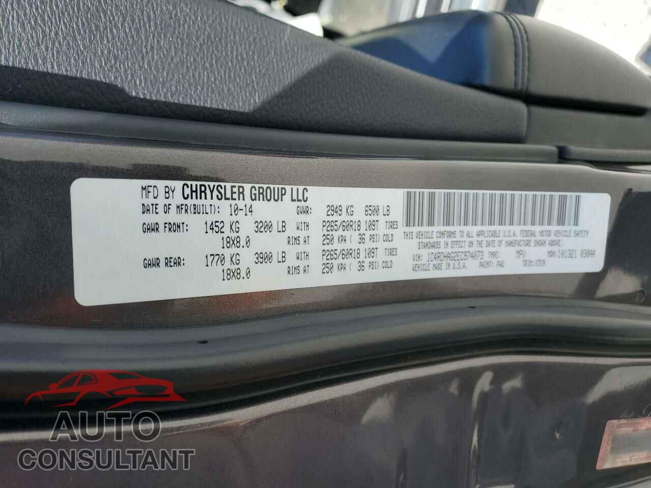 DODGE DURANGO 2014 - 1C4RDHAG2EC974073