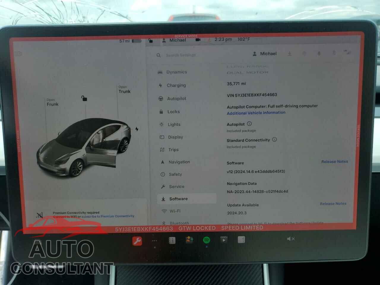 TESLA MODEL 3 2019 - 5YJ3E1EBXKF454663