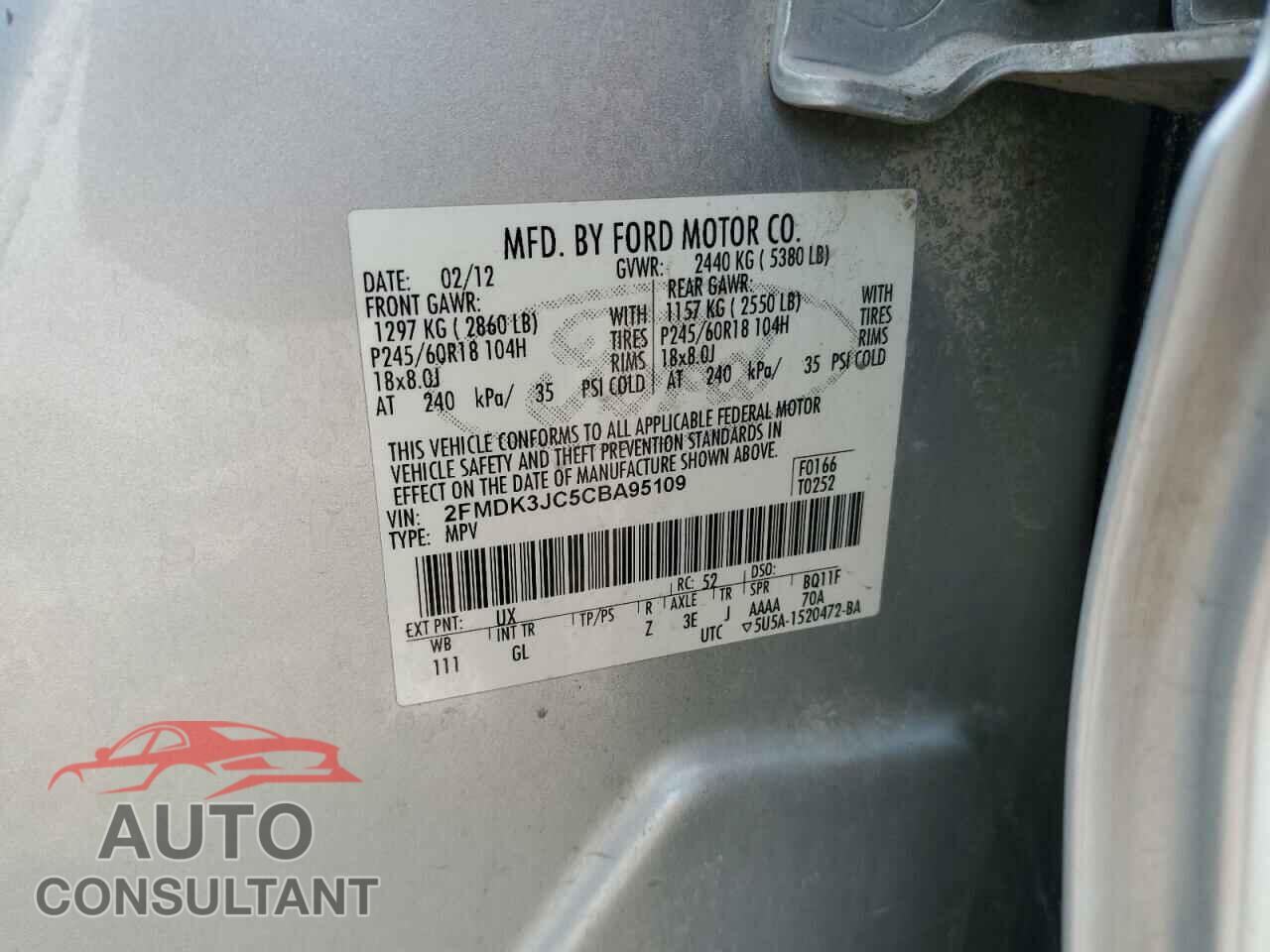 FORD EDGE 2012 - 2FMDK3JC5CBA95109