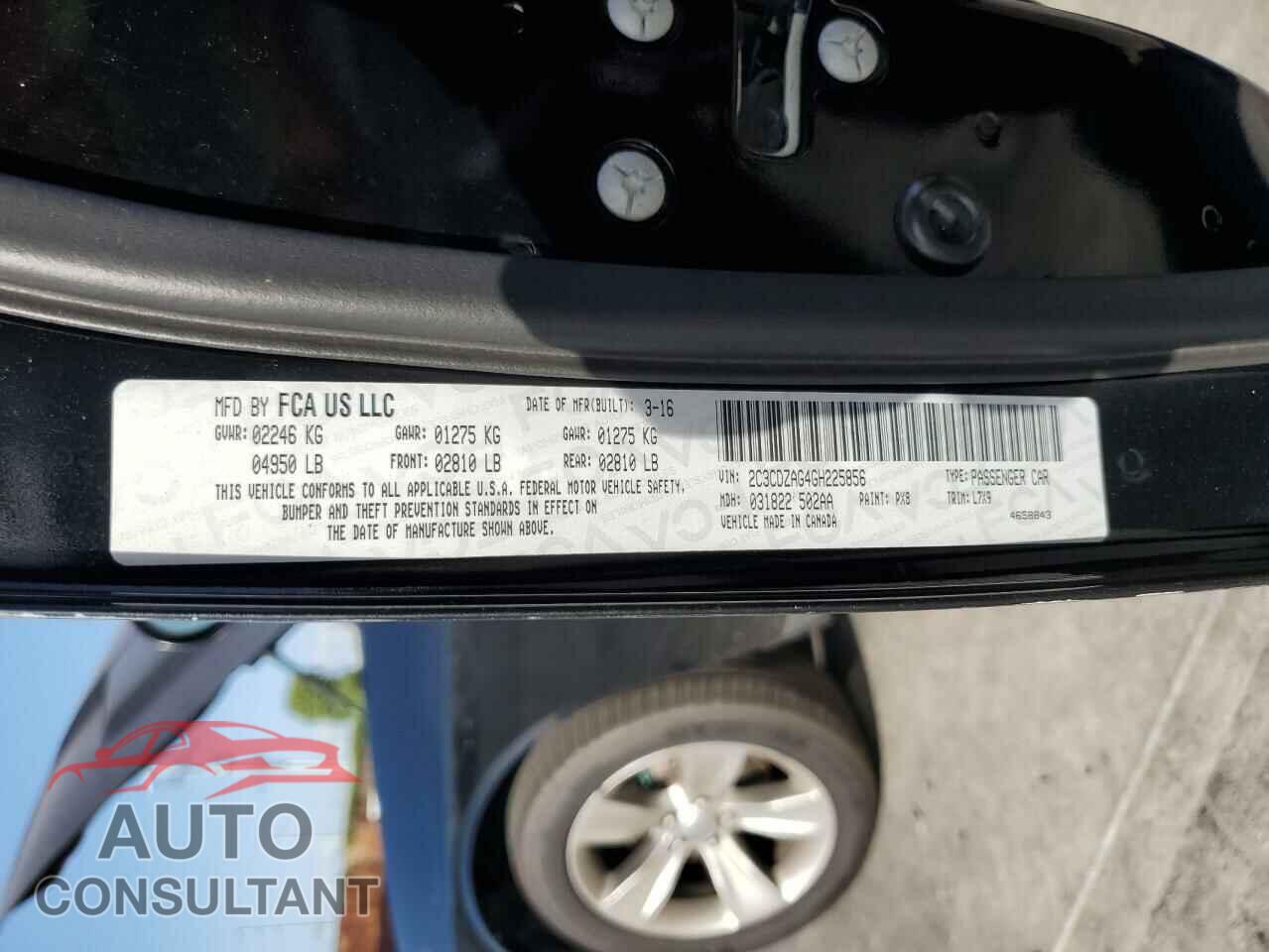 DODGE CHALLENGER 2016 - 2C3CDZAG4GH225856