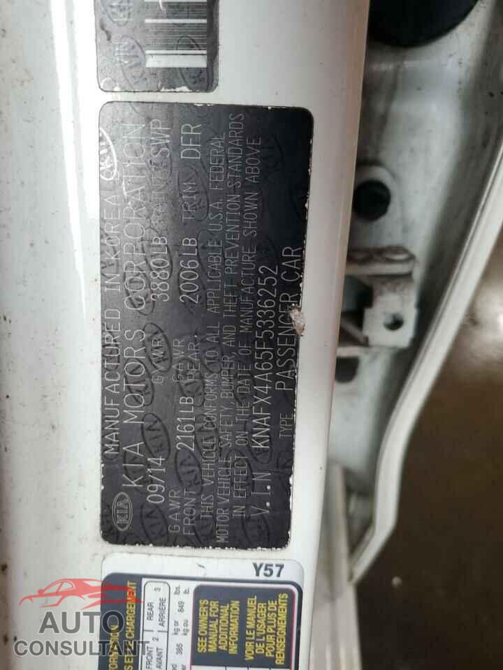 KIA FORTE 2015 - KNAFX4A65F5336252