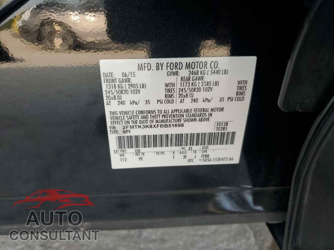 FORD EDGE 2015 - 2FMTK3K8XFBB51698