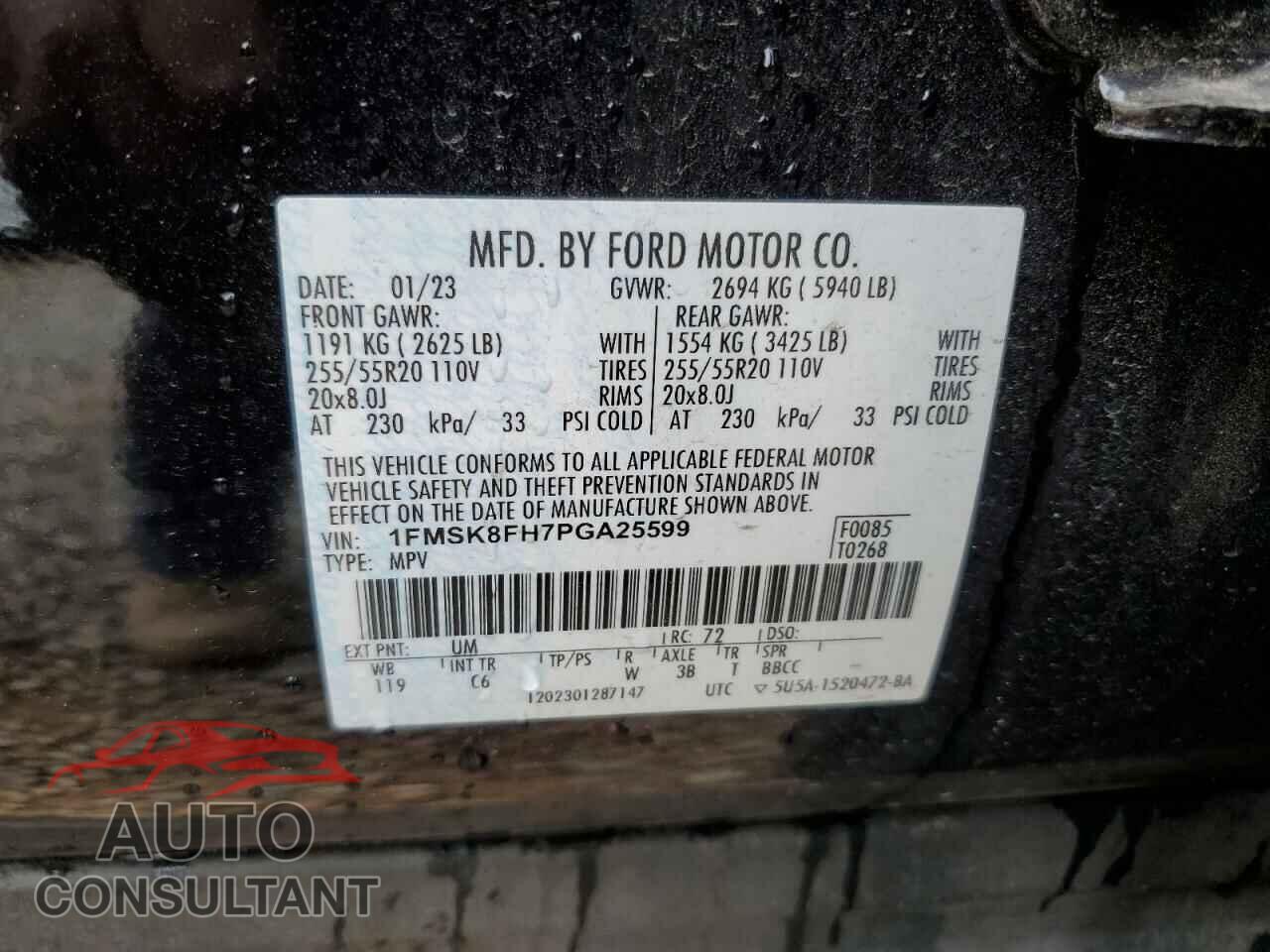 FORD EXPLORER 2023 - 1FMSK8FH7PGA25599