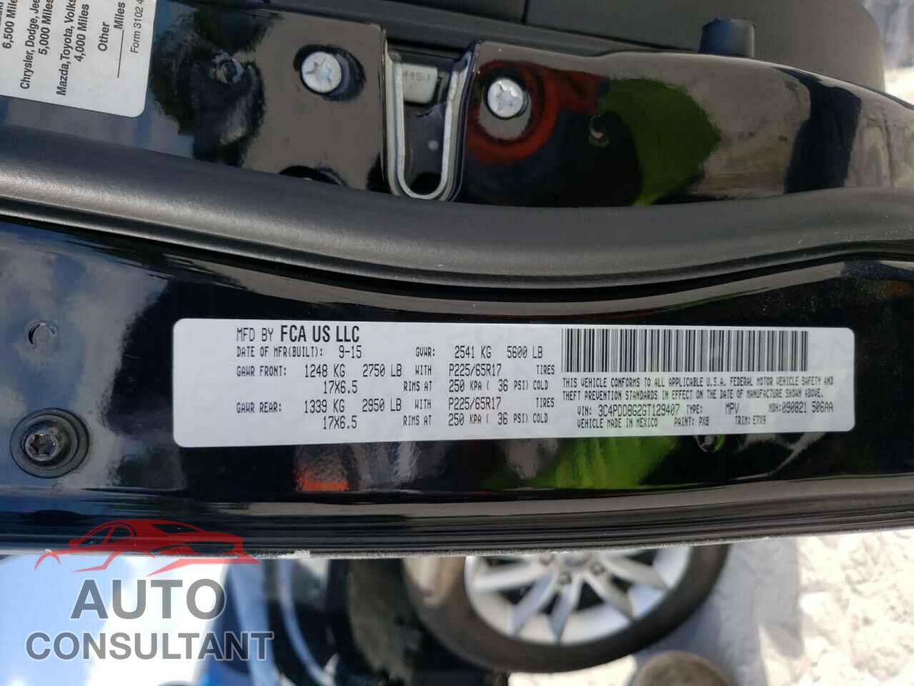 DODGE JOURNEY 2016 - 3C4PDDBG2GT129407