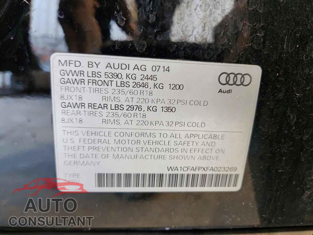 AUDI Q5 2015 - WA1CFAFPXFA023269