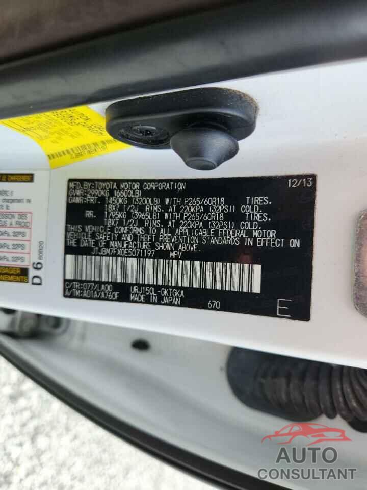 LEXUS GX 2014 - JTJBM7FX0E5071197