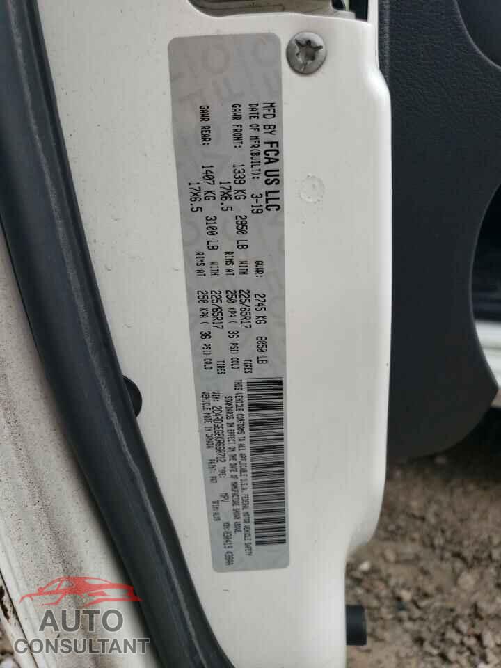 DODGE CARAVAN 2019 - 2C4RDGEG8KR660712