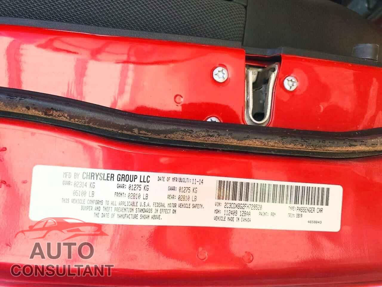 DODGE CHARGER 2015 - 2C3CDXBG2FH729520