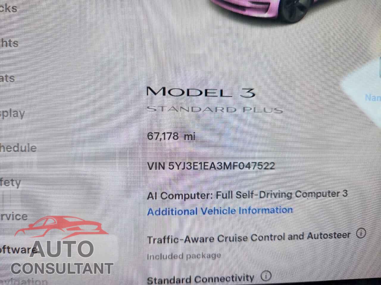 TESLA MODEL 3 2021 - 5YJ3E1EA3MF047522