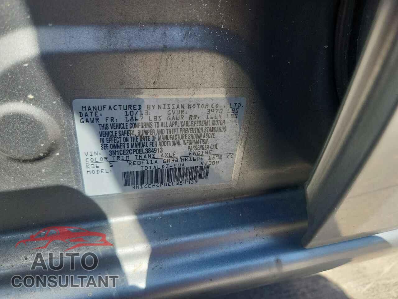NISSAN VERSA 2014 - 3N1CE2CP0EL384913