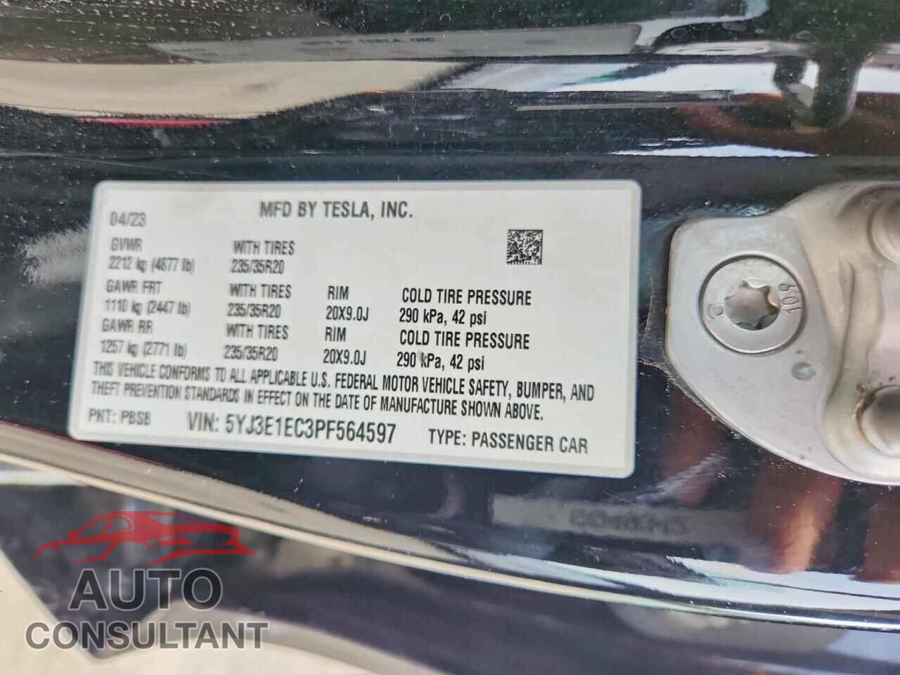 TESLA MODEL 3 2023 - 5YJ3E1EC3PF564597
