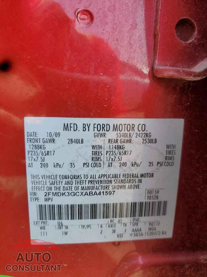 FORD EDGE 2010 - 2FMDK3GCXABA41597