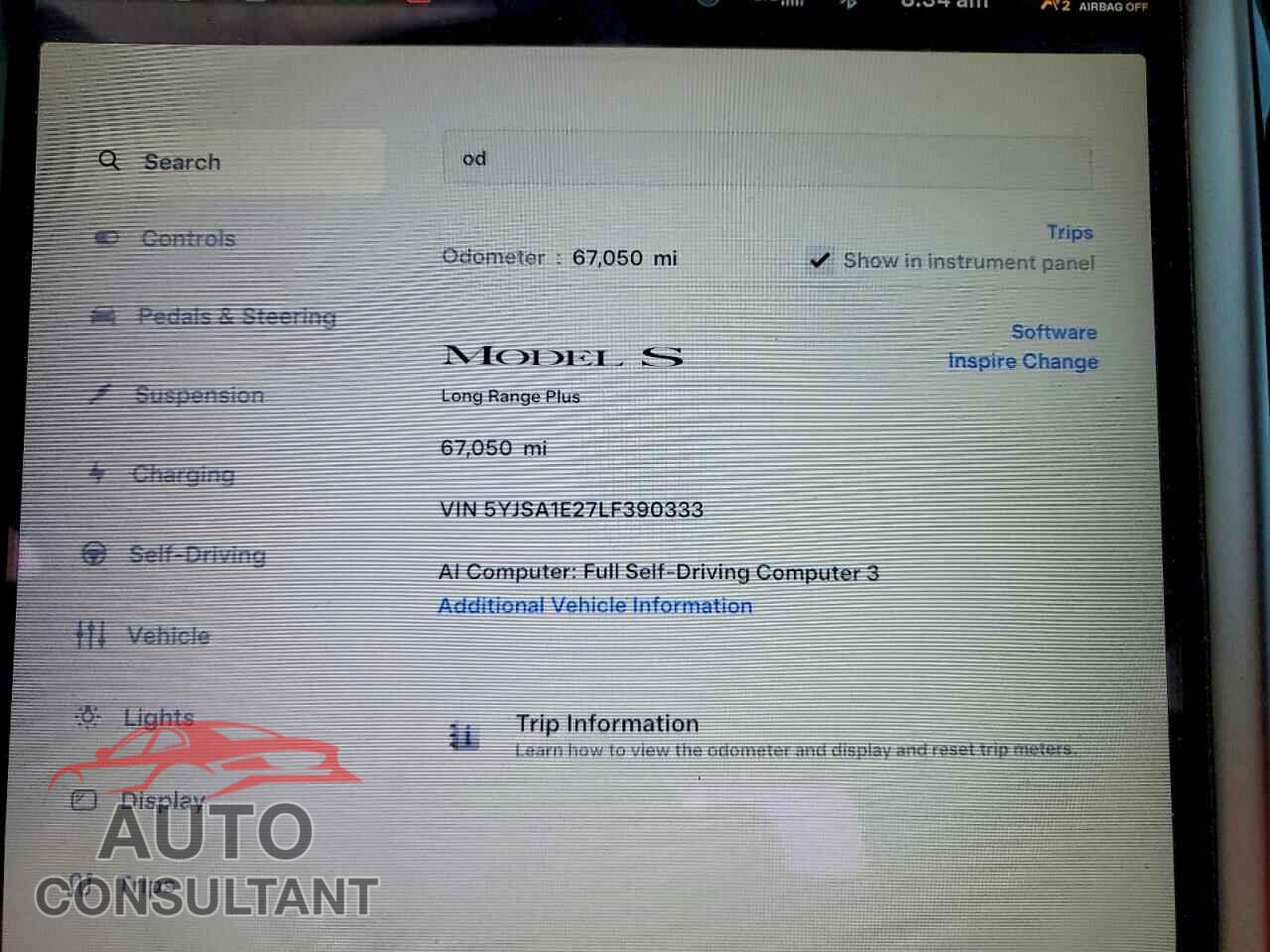 TESLA MODEL S 2020 - 5YJSA1E27LF390333