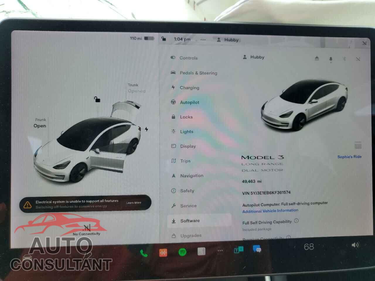 TESLA MODEL 3 2019 - 5YJ3E1EB6KF361574