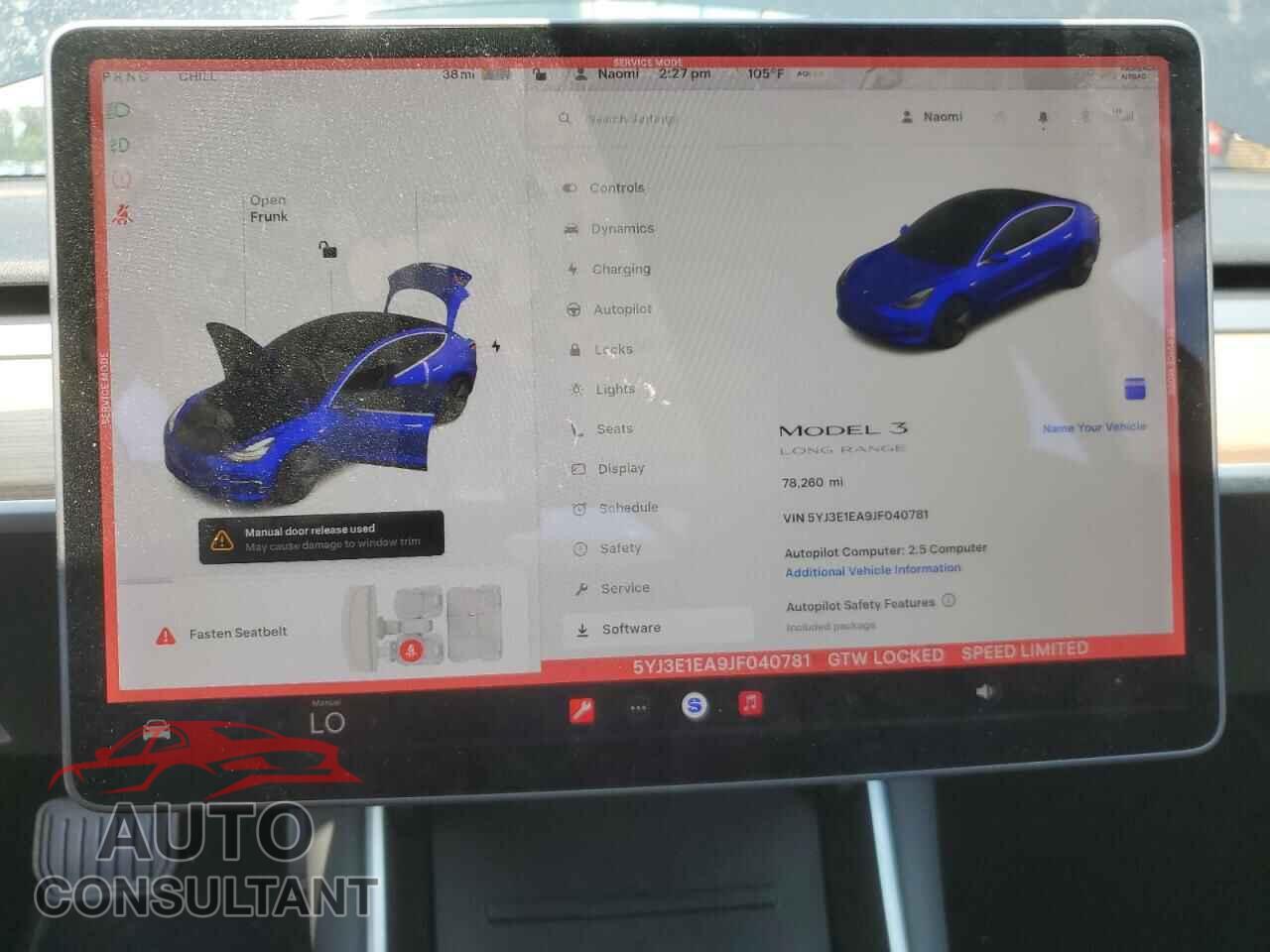 TESLA MODEL 3 2018 - 5YJ3E1EA9JF040781