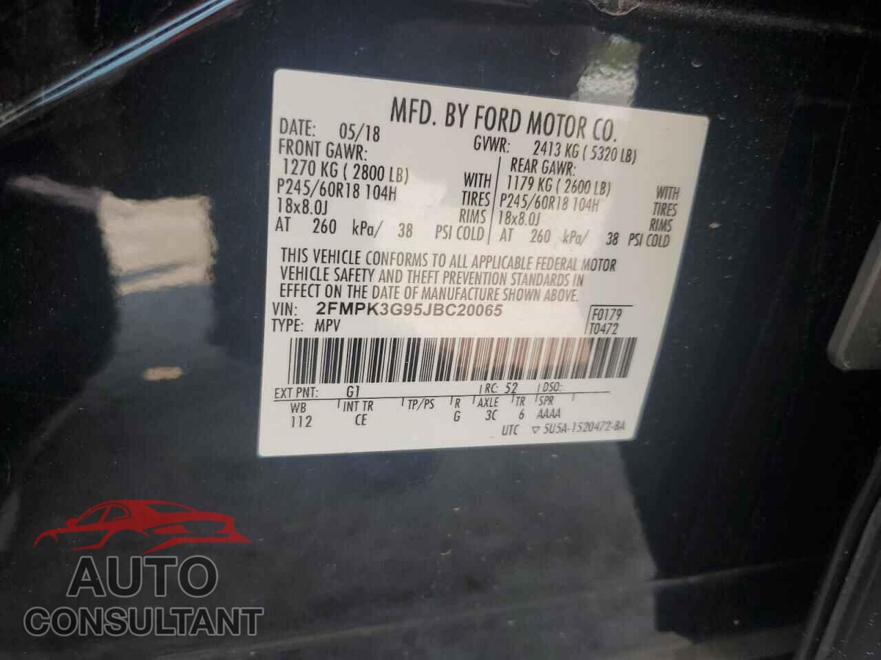 FORD EDGE 2018 - 2FMPK3G95JBC20065
