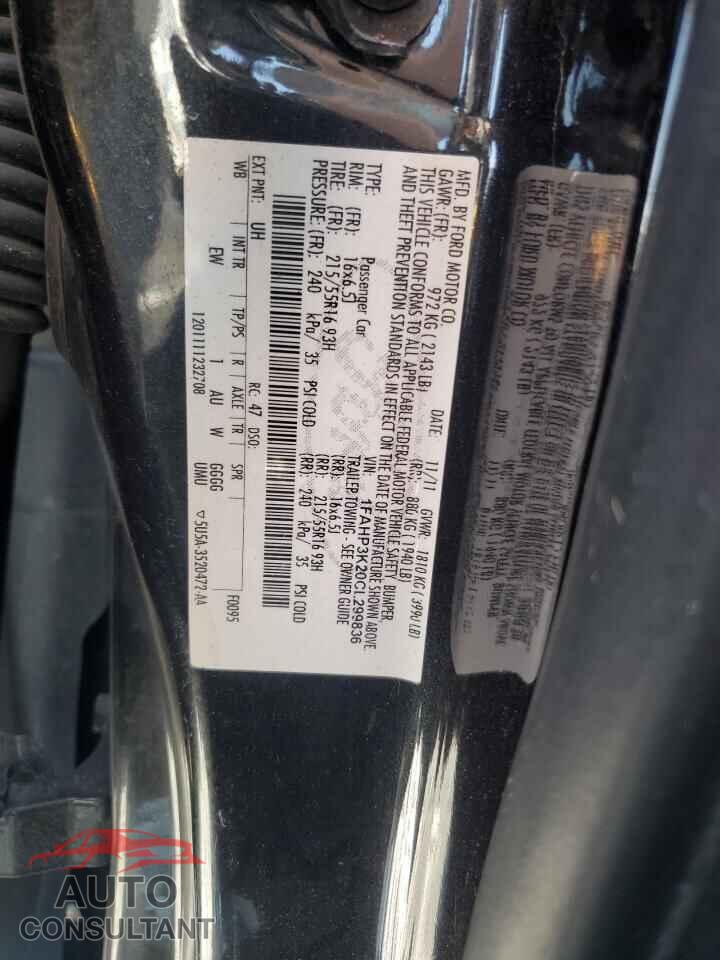 FORD FOCUS 2012 - 1FAHP3K20CL299836