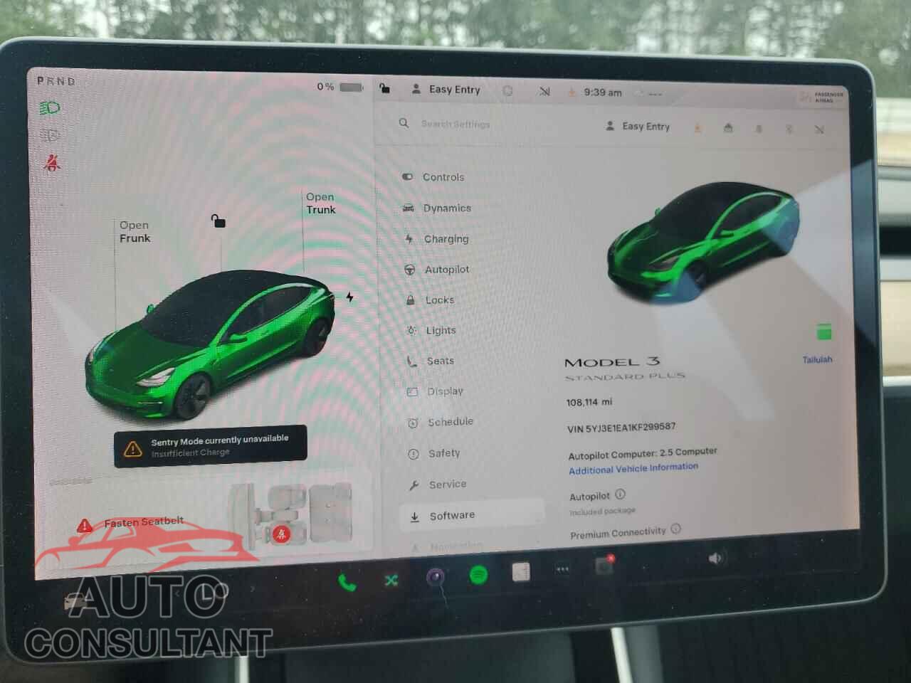 TESLA MODEL 3 2019 - 5YJ3E1EA1KF299587