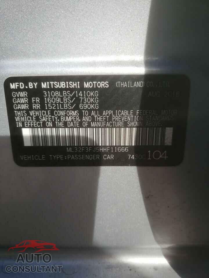 MITSUBISHI MIRAGE 2017 - ML32F3FJ5HHF11666
