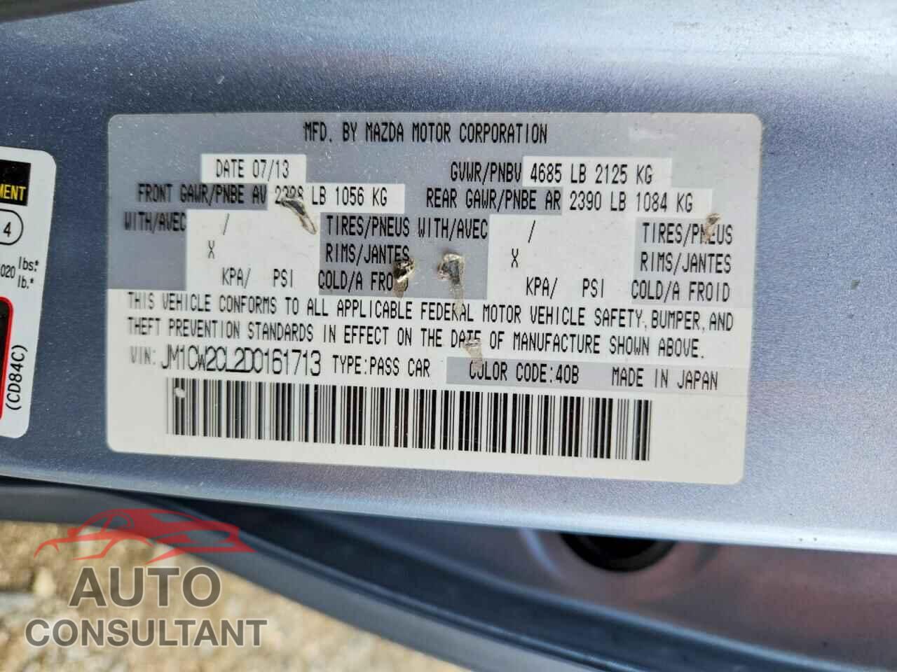 MAZDA 5 2013 - JM1CW2CL2D0161713