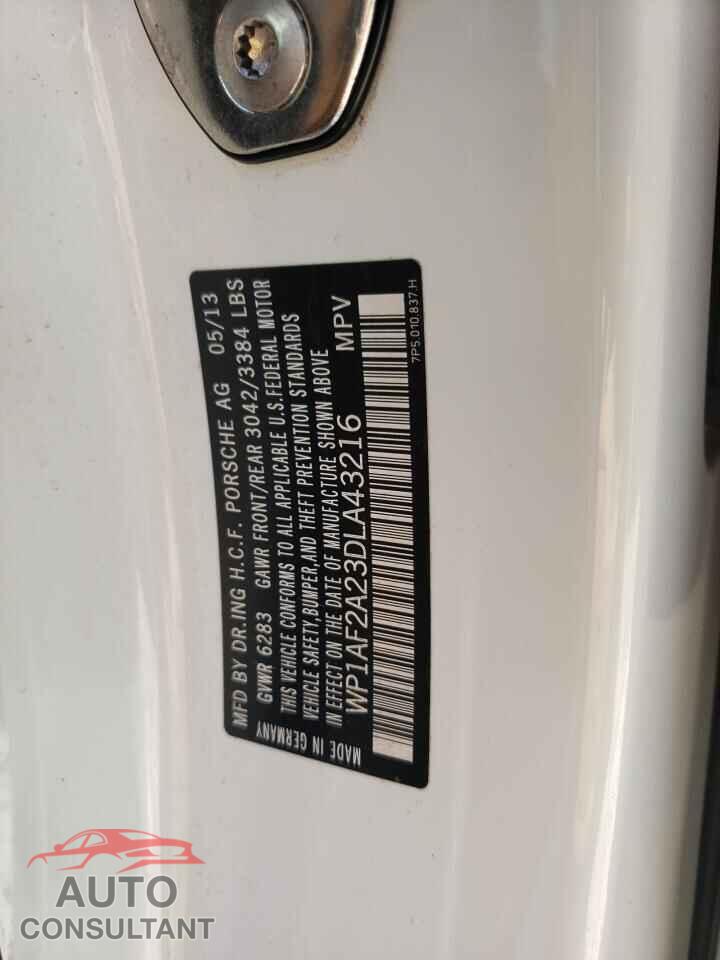 PORSCHE CAYENNE 2013 - WP1AF2A23DLA43216